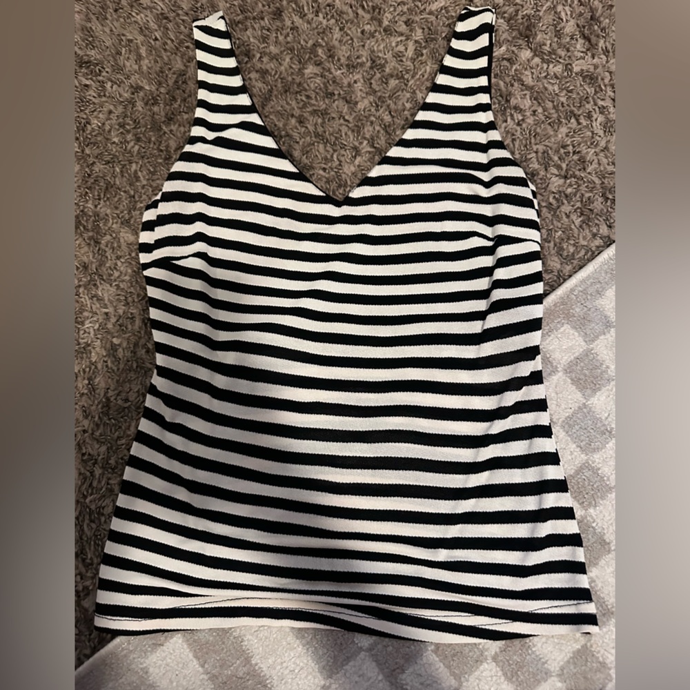 Heart moon star RAMPAGE striped tank top with build in shelf bra